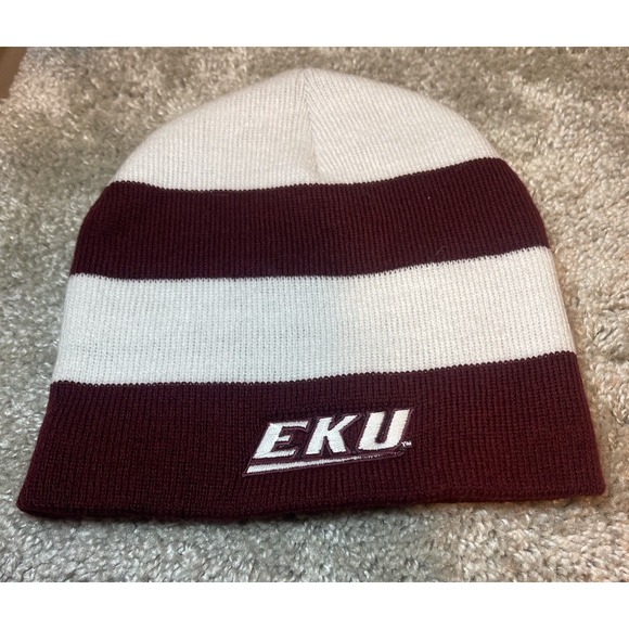 Other - EKU Colonels Maroon/White Striped Knit Beanie Nwot One Size